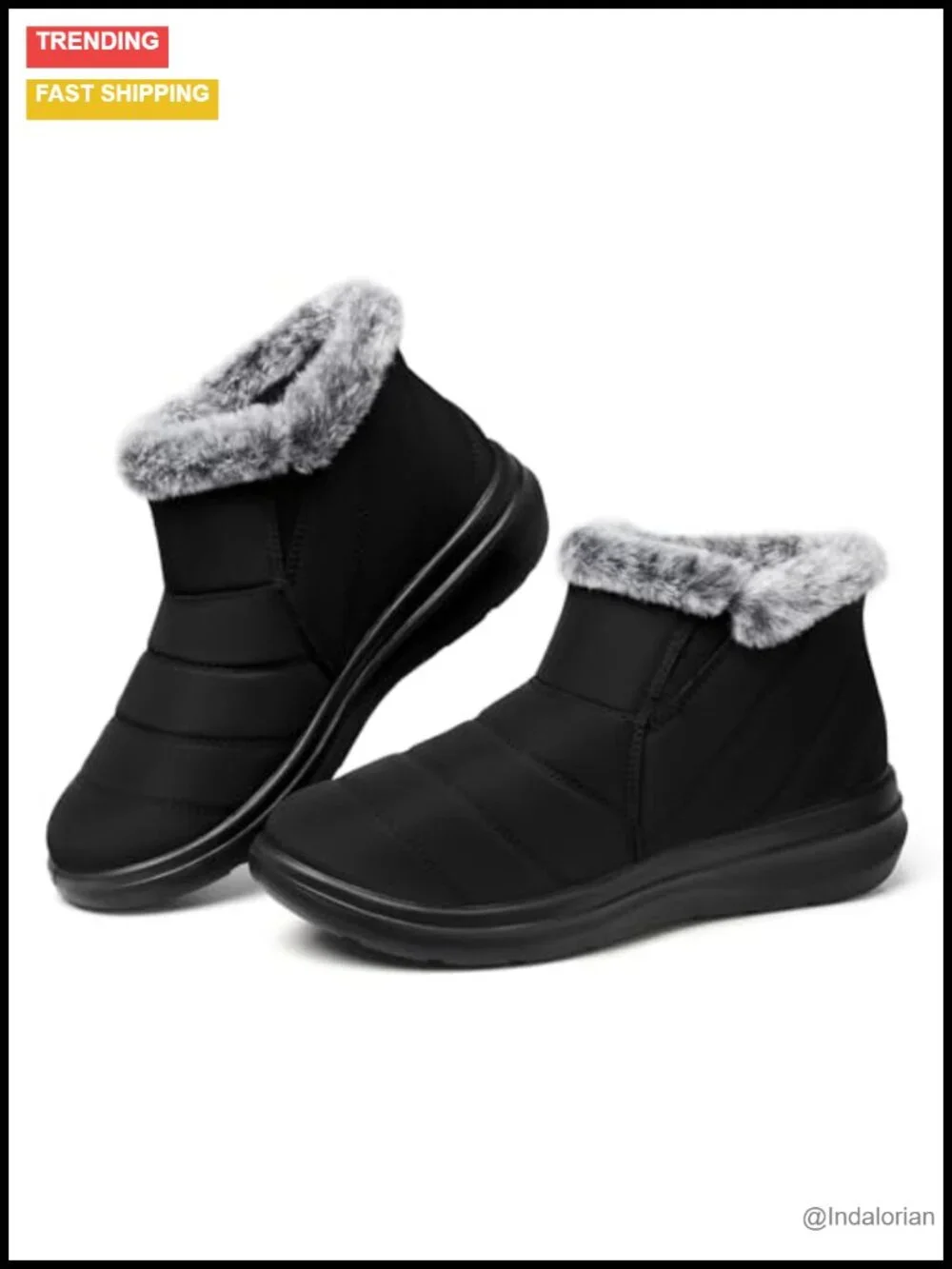 Slip On Ankle Fur Lined Warm Waterproof Insulated Lightweight Non-Slip Snow